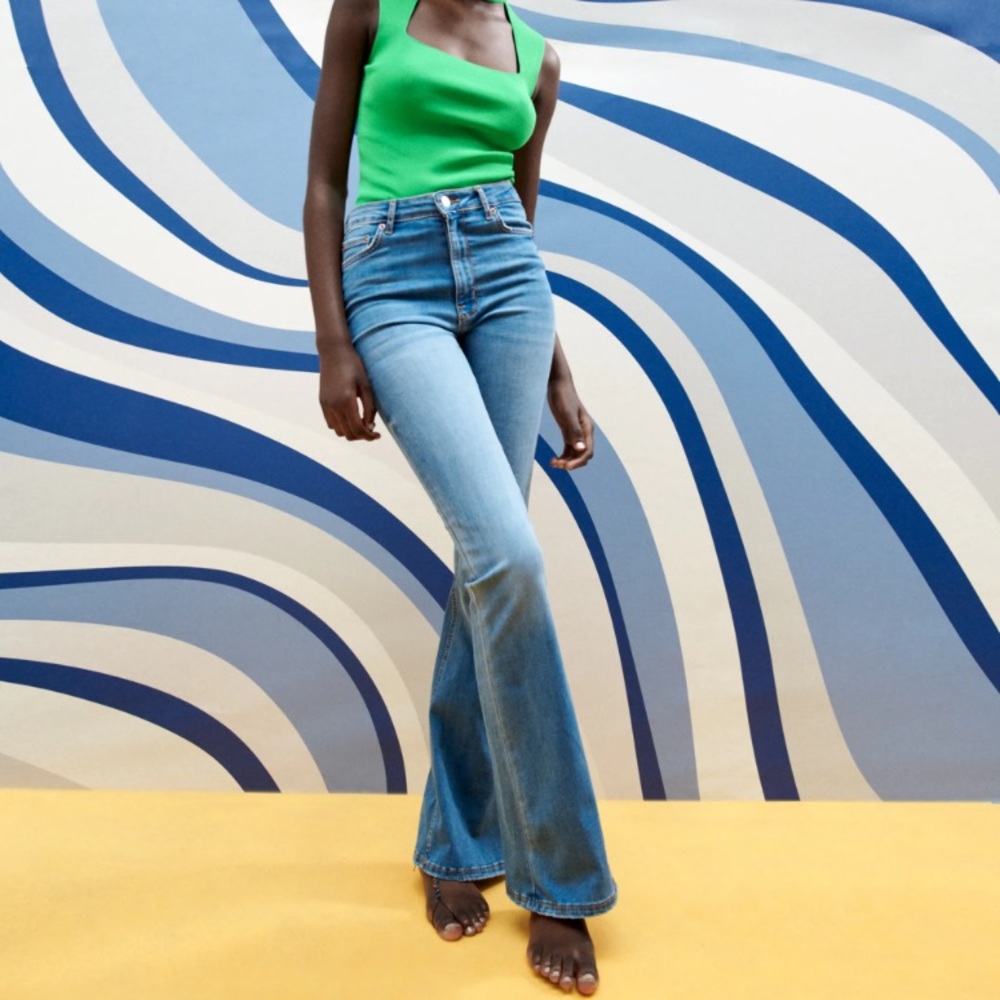 Zara High Waisted Flare Jeans